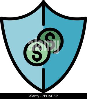 Secured compensation icon. Outline Secured compensation vector icon for ...