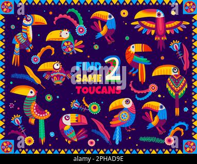 find two same cartoon birds educational game Stock Vector Image & Art ...