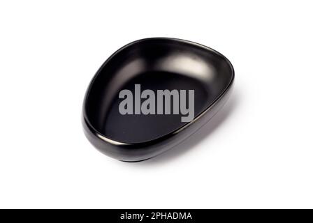 Isolated black ceramic bowl on white background Stock Photo