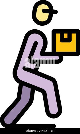 Rush job delivery icon. Outline Rush job delivery vector icon for web design isolated on white background color flat Stock Vector