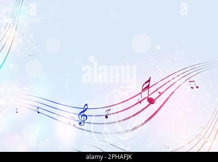 bright party music notes background for flyers and night club posters Stock Photo