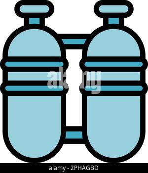 Diving tank icon. Outline Diving tank vector icon for web design isolated on white background color flat Stock Vector