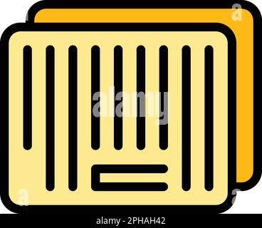 Shopping barcode icon. Outline Shopping barcode vector icon for web design isolated on white background color flat Stock Vector