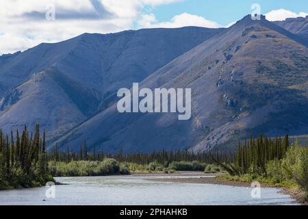 Tundra landscapes above Arctic circle Stock Photo