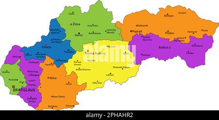 Colorful Slovakia Political Map With Clearly Labeled Separated Layers Colorful Slovakia Political Map With Clearly Labeled Separated Layers Vector Illustration 2phahr2 