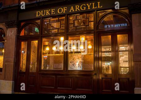 Duke of Argyll, traditional pub in Brewer Street in Soho, London, England, UK Stock Photo