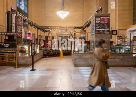 City winery Grand Central is open in Vanderbilt Hall, 2023, New York City, USA Stock Photo