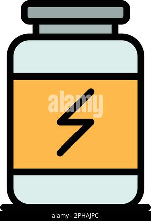 Protein power icon. Outline Protein power vector icon for web design isolated on white background color flat Stock Vector