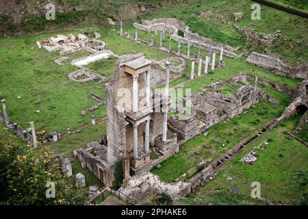 The Roman Theater ruins at Volterra, Italy. Stock Photo