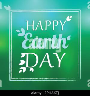 Happy Earth Day banner. World Earth Day greetings. International day of Earth, annual holiday on April 22. Creative typography. Stock Vector