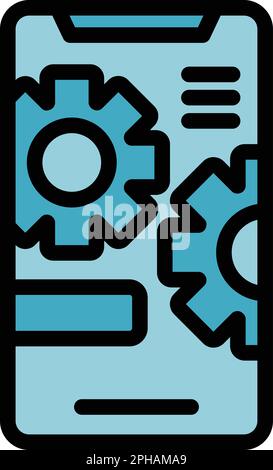 Phone data icon. Outline Phone data vector icon for web design isolated on white background color flat Stock Vector