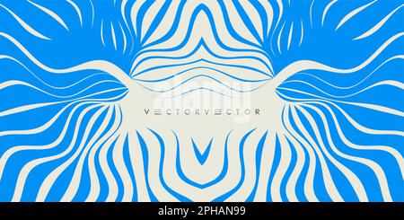 Wavy pattern with optical illusion. Abstract striped background. Vector illustration with wry lines. Stock Vector