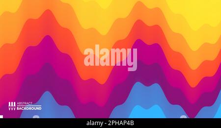 Glitched gradient structure. Abstract waveform background. 3d technology style. Vector illustration with sound waves. Stock Vector