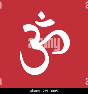 Vector hand drawn doodle sketch om sound isolated on red background Stock Vector