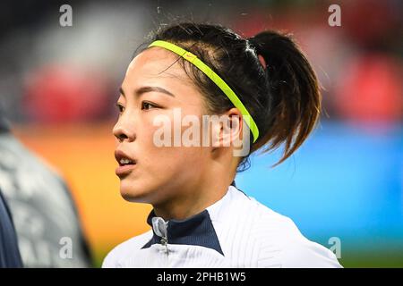 Paris, France. 22nd Mar, 2023. Li MENGWEN of PSG during the UEFA Women's Champions League, Quarter-finals, 1st leg football match between Paris Saint-Germain and VfL Wolfsburg on March 22, 2023 at Parc des Princes stadium in Paris, France - Photo Matthieu Mirville/DPPI Credit: DPPI Media/Alamy Live News Stock Photo