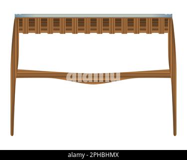 Wood white desk, table top surface in perspective isolated on