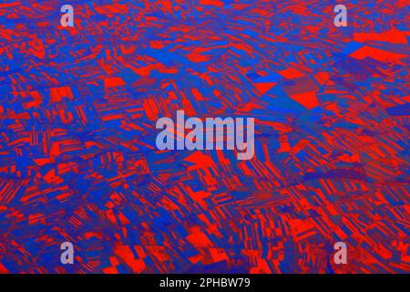 Blue and red Earth view from above . Surreal world Stock Photo