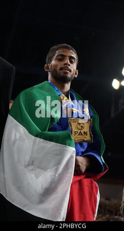 Orlando, FL, USA. 26th Mar, 2023. ORLANDO, FLORIDA - MARCH 26: Zayed  Abdulnaser A A Alkatheeri (Alliance) def. Hiryu Niwa (Art of Jiu Jitsu) via  advantages (3-0) during IBJJF PAN AMS 2023