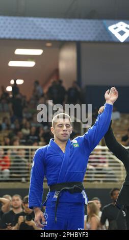 March 26, 2023, Orlando, FL, USA: ORLANDO, FLORIDA - MARCH 26: Ana Carolina  Vieira Srour (Aviv Jiu-Jitsu) def. Amy Scot Campo (Zenith BJJ) via  advantages (3-1)during IBJJF PAN AMS 2023 Finals at