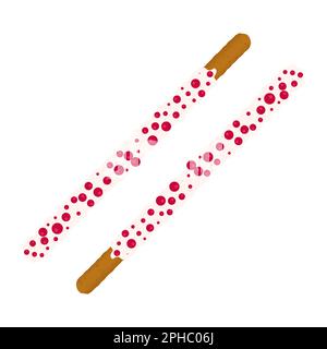 Frosted chocolate chip cookie sticks in sprinkles Stock Vector