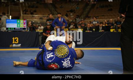 March 26, 2023, Orlando, FL, USA: ORLANDO, FLORIDA - MARCH 26: Ana Carolina  Vieira Srour (Aviv Jiu-Jitsu) def. Amy Scot Campo (Zenith BJJ) via  advantages (3-1)during IBJJF PAN AMS 2023 Finals at