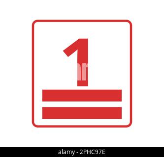 Red stacking height, number 1. Concept of packaging. Stock Vector