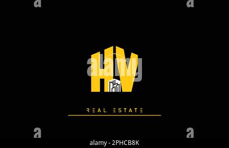 Real Estate letters Initials Monogram logo HV , VH Stock Vector