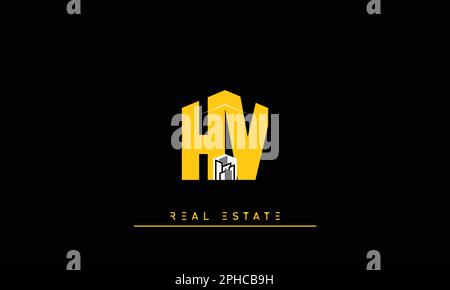 Real Estate letters Initials Monogram logo HV , VH Stock Vector