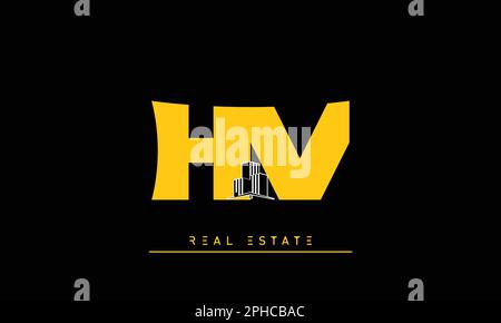 Real Estate letters Initials Monogram logo HV , VH Stock Vector