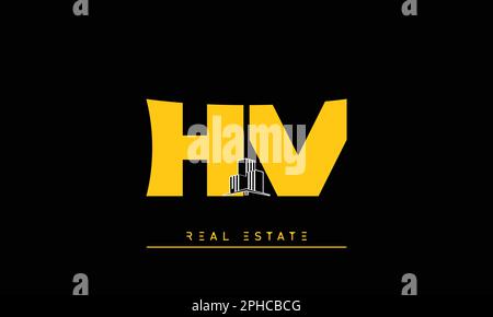 Real Estate letters Initials Monogram logo HV , VH Stock Vector