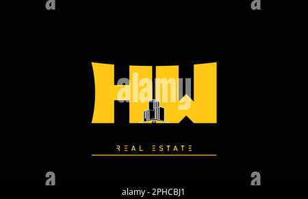 Real Estate letters Initials Monogram logo HW , WH Stock Vector