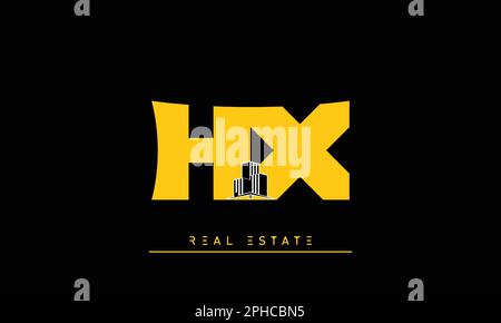 Real Estate letters Initials Monogram logo HX , XH Stock Vector