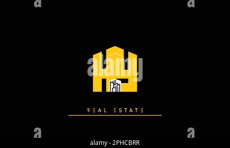 Real Estate letters Initials Monogram logo HY , YH Stock Vector