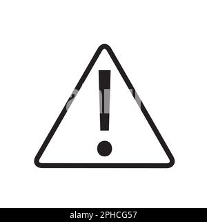 Black and white attention sign on a white background with copy space Stock Vector