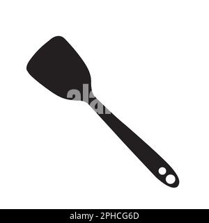 Black cooking spatula isolated on a white background with copy space Stock Vector