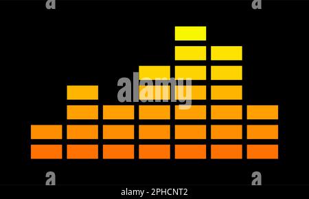 Music equalizer. Digital equalizer. Colorful equalizer between shades of yellow and orange. Stock Vector