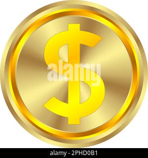 gold coin currency, realistic and luxurious gold coin treasure concept. 3d vector illustration Stock Vector