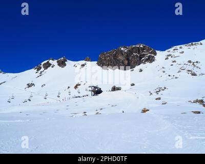 Skiing during Winter Holidays in the Bavarian Alps around Oberstdorf,   #Fellhorn #Nebelhorn #Kleinwalsertal Stock Photo