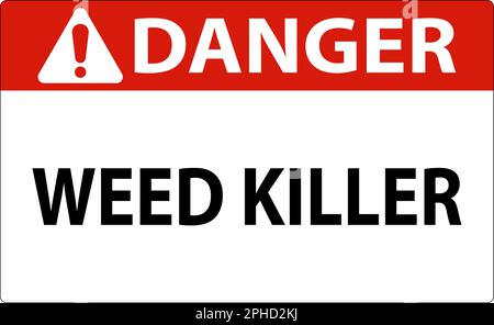 Danger Sign Weed Killer On White Background Stock Vector