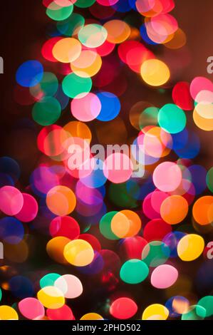Out of focus, colored Christmas lights. Bokeh. Stock Photo
