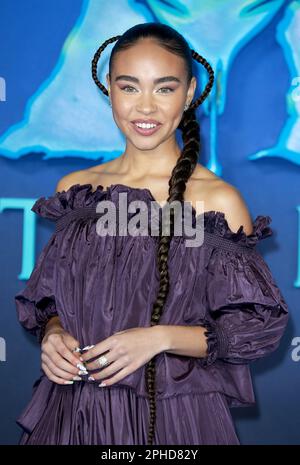 London, UK. 06th Dec, 2022. Bailey Bass attends The World Premiere of 'Avatar: The Way of Water' at Odeon Luxe Leicester Square in London. (Photo by Fred Duval/SOPA Images/Sipa USA) Credit: Sipa USA/Alamy Live News Stock Photo