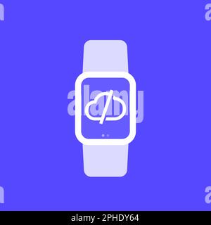 disconnect from server cloud icon with smart watch Stock Vector
