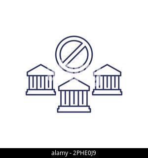 bank sanctions line icon, financial concept Stock Vector