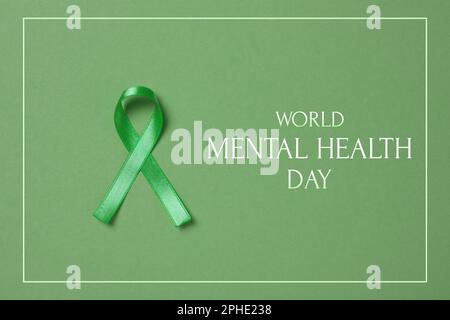 World Mental Health Day Green Ribbon Color Background Top View Stock Photo  by ©NewAfrica 631901890