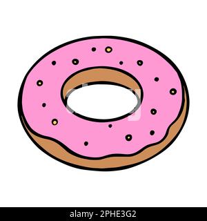 Premium Vector  Donut cartoon illustration. cute donut sitting hand drawn  illustration.