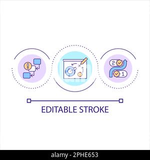 Choose goals and priorities loop concept icon Stock Vector