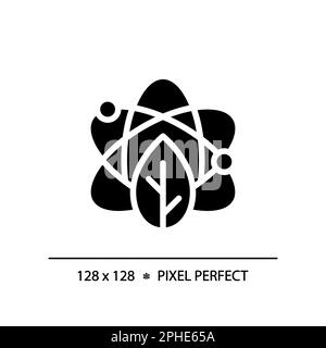 STEM in biology pixel perfect black glyph icon Stock Vector