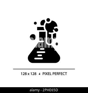 STEM in chemistry pixel perfect black glyph icon Stock Vector