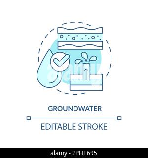 Groundwater turquoise concept icon Stock Vector