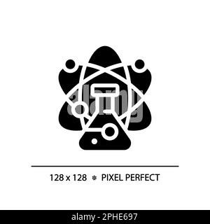 STEM in science pixel perfect black glyph icon Stock Vector